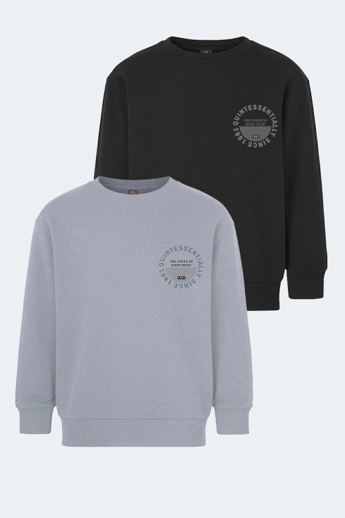 Slazenger LONE 2 li Set Unisex Çocuk Siyah -Taş Gri Sweatshırt