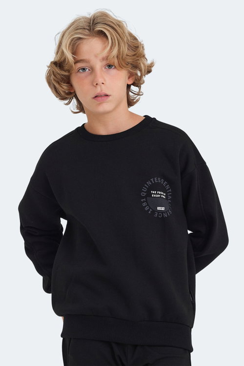 Slazenger LONE 2 li Set Unisex Çocuk Siyah -Taş Gri Sweatshırt