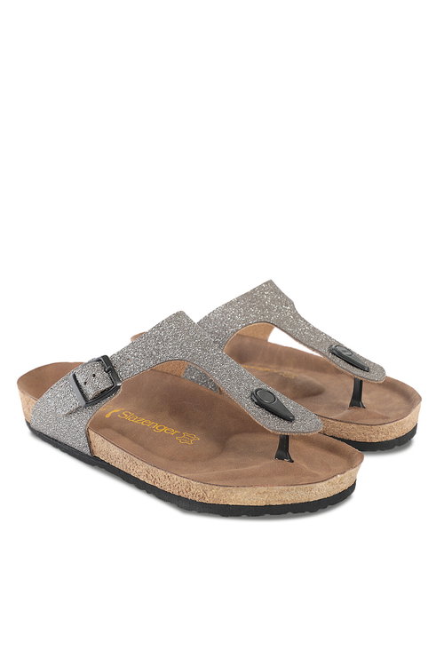 Slazenger LUKE Kadın Parmak Arası Gri / Mor Terlik