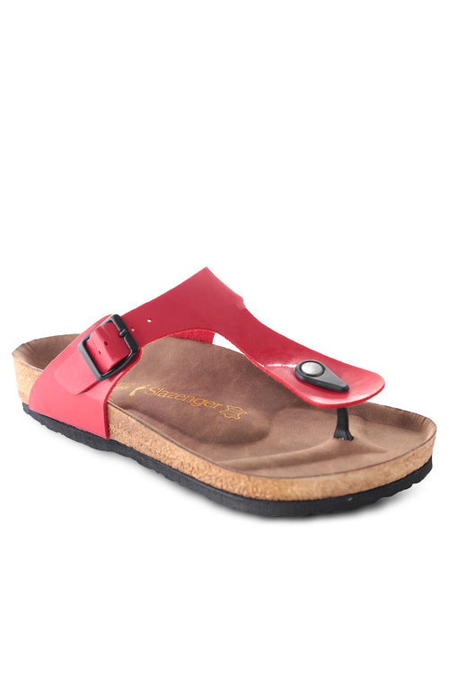 Slazenger LUKE Kadın Parmak Arası Kırmızı Rugan Terlik