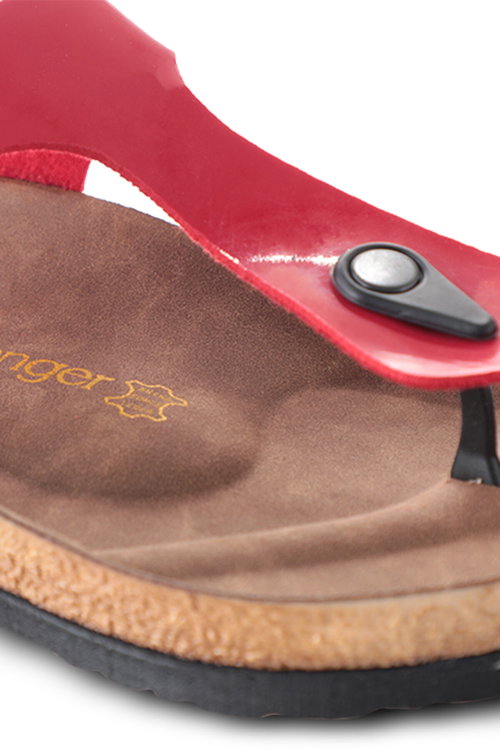 Slazenger LUKE Kadın Parmak Arası Kırmızı Rugan Terlik