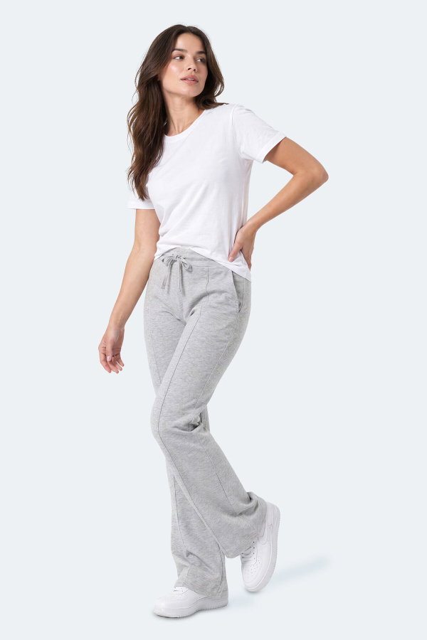 Slazenger MALENA Kadın Bol Paça Flare Gri Pantolon