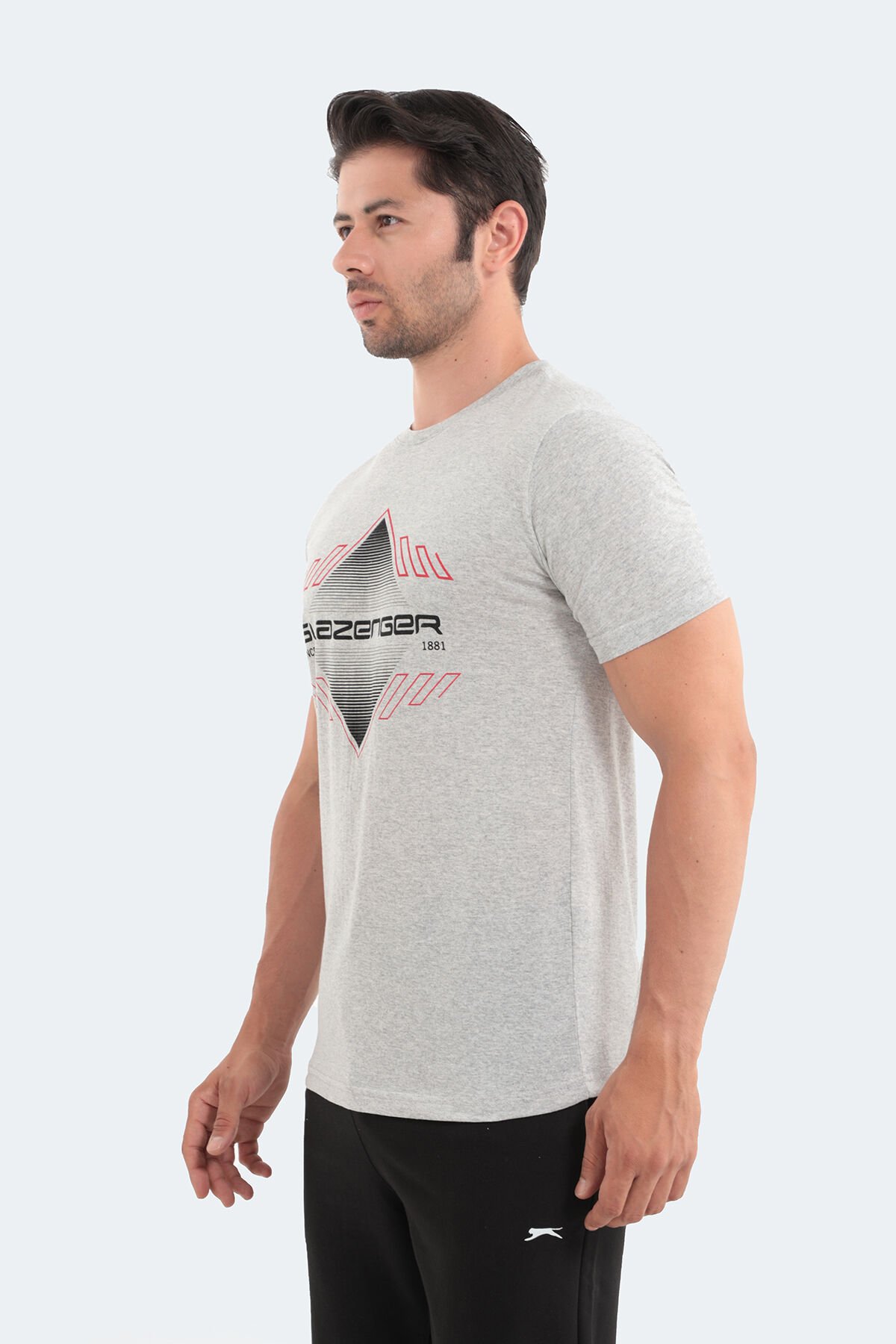 Slazenger MARQUES Erkek T-Shirt Açık Gri - Thumbnail