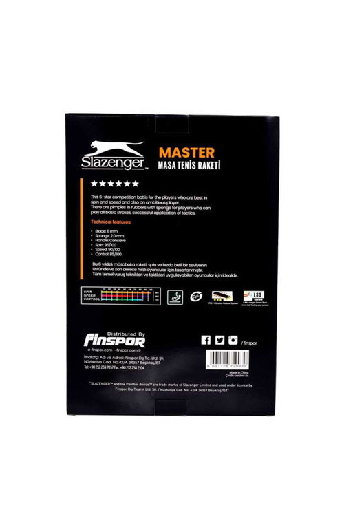 Slazenger Master ITTF Onaylı Masa Tenis Raketi (6 Star) Unisex Kırmızı Masa Tenisi Raketi