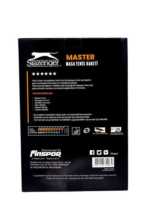 Slazenger Master ITTF Onaylı Masa Tenis Raketi (6 Star) Unisex Kırmızı Masa Tenisi Raketi