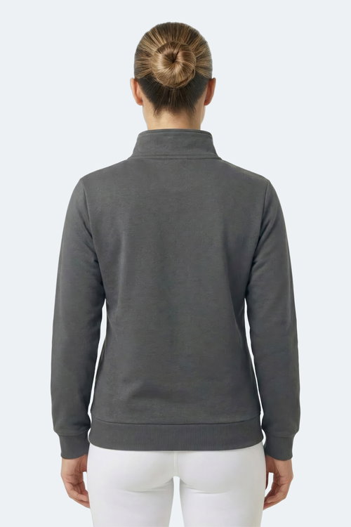 Slazenger MAXIS I Kadın Dik Yaka Fermuarlı Gri Sweatshırt