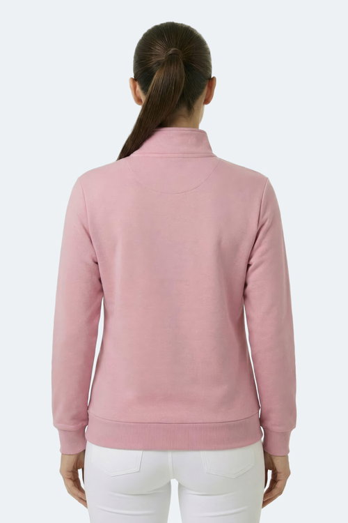 Slazenger MAXIS I Kadın Dik Yaka Fermuarlı Gül Sweatshırt