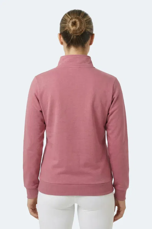 Slazenger MAXIS I Kadın Dik Yaka Fermuarlı Pembe Sweatshırt