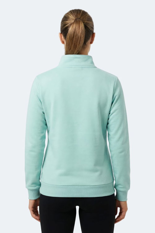 Slazenger MAXIS I Kadın Dik Yaka Fermuarlı Turkuaz Sweatshırt