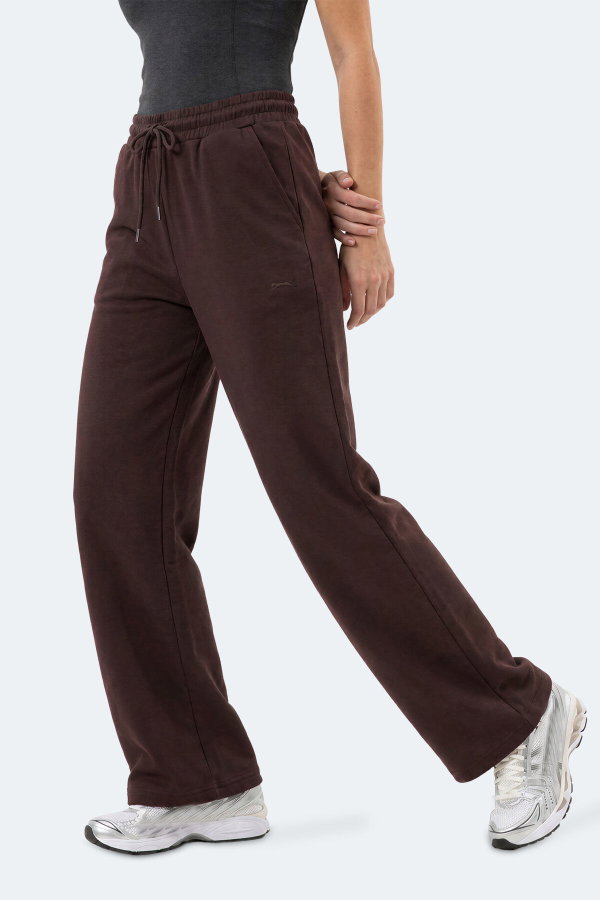 Slazenger MELORA I Kadın Bol Paça Kahve Eşofman Altı