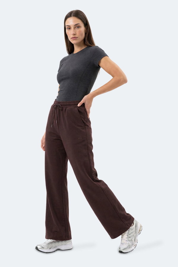 Slazenger MELORA I Kadın Bol Paça Kahve Eşofman Altı