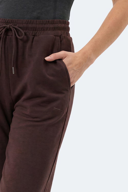 Slazenger MELORA I Kadın Bol Paça Kahve Eşofman Altı