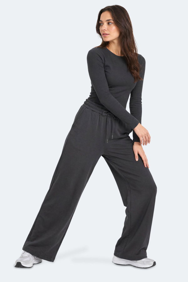 Slazenger MELORA I Kadın Bol Paça Koyu Gri Eşofman Altı