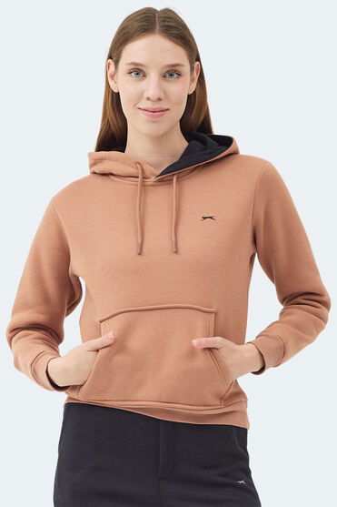 Slazenger MISTY I Kadın Kapüşonlu Camel Sweatshırt