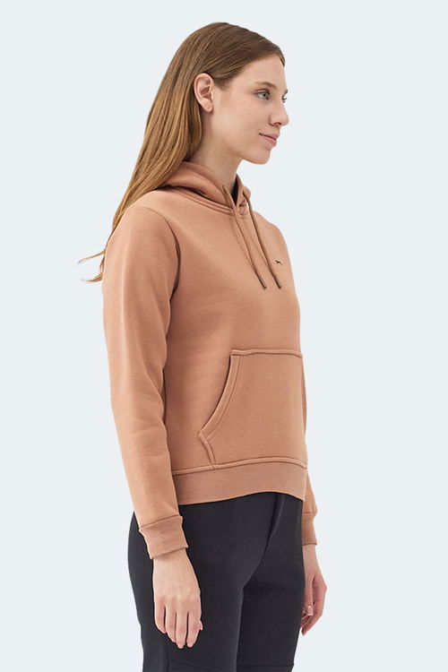 Slazenger MISTY I Kadın Kapüşonlu Camel Sweatshirt