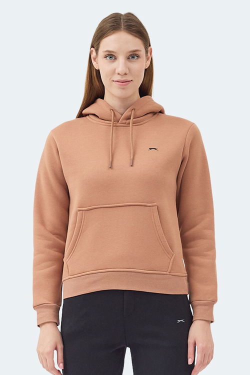 Slazenger MISTY I Kadın Kapüşonlu Camel Sweatshirt