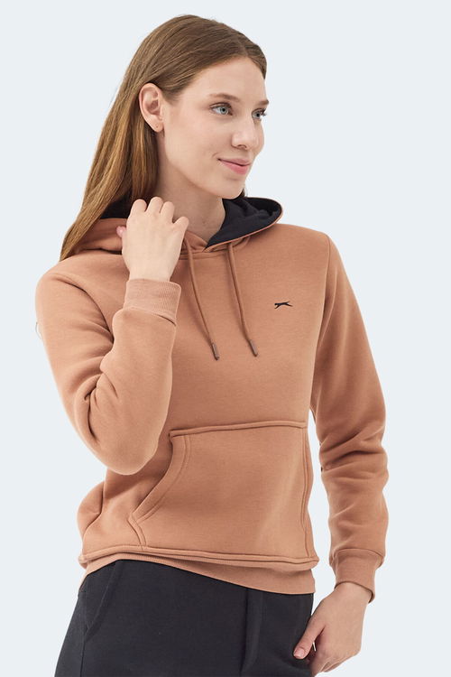 Slazenger MISTY I Kadın Kapüşonlu Camel Sweatshirt