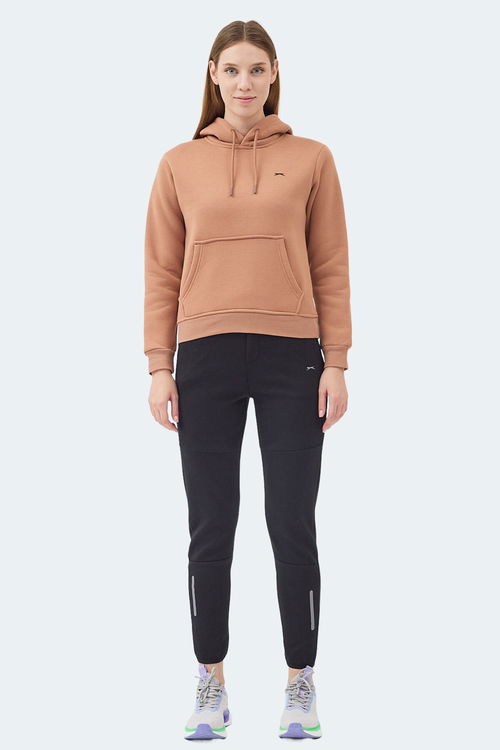 Slazenger MISTY I Kadın Kapüşonlu Camel Sweatshirt