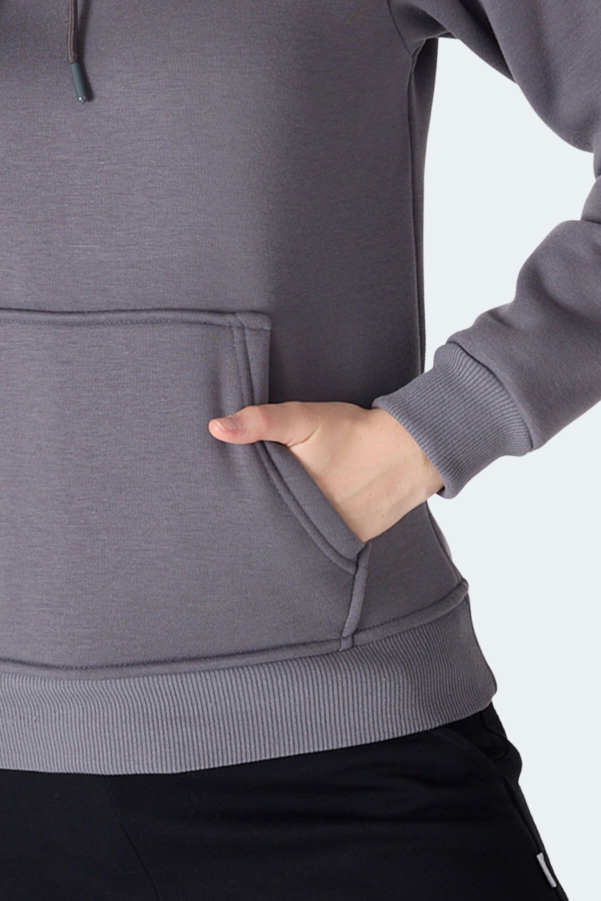 Slazenger MISTY I Kadın Kapüşonlu Gri Sweatshırt - Thumbnail