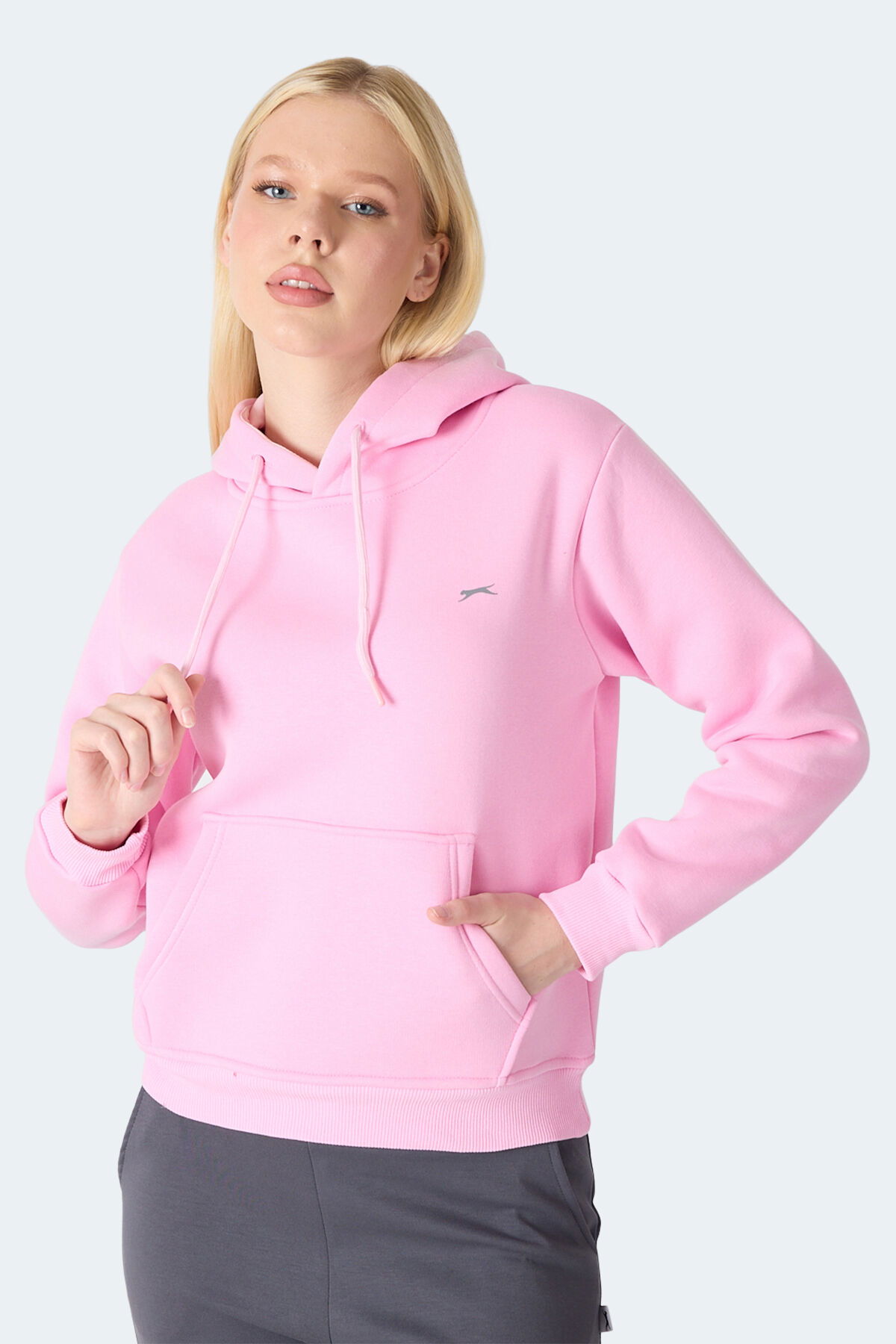 Slazenger MISTY I Kadın Kapüşonlu Gül Sweatshırt - Thumbnail