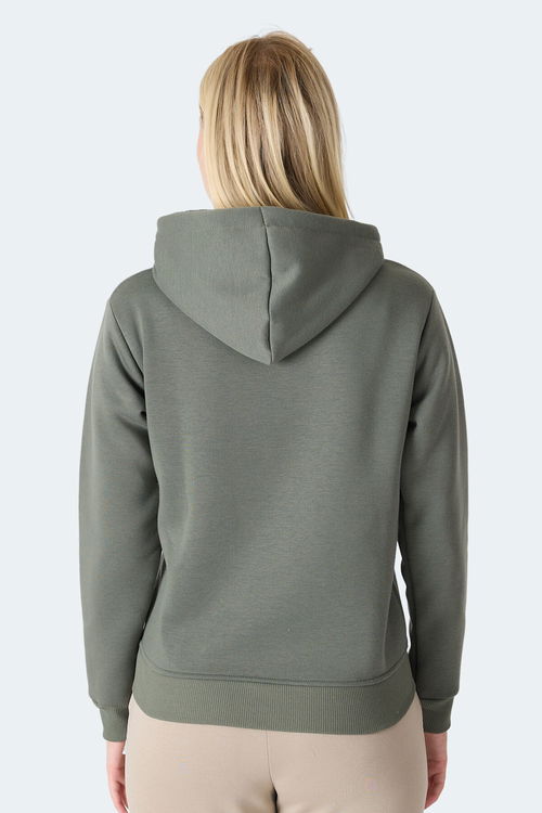 Slazenger MISTY I Kadın Kapüşonlu Haki Sweatshırt Slazenger MISTY I Kadın Kapüşonlu Haki Sweatshırt