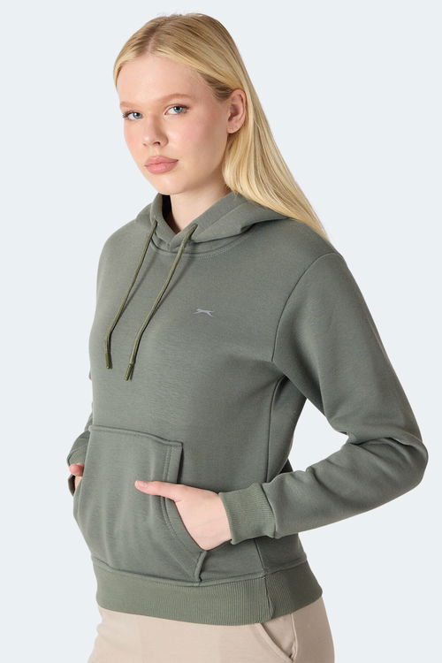 Slazenger MISTY I Kadın Kapüşonlu Haki Sweatshırt Slazenger MISTY I Kadın Kapüşonlu Haki Sweatshırt