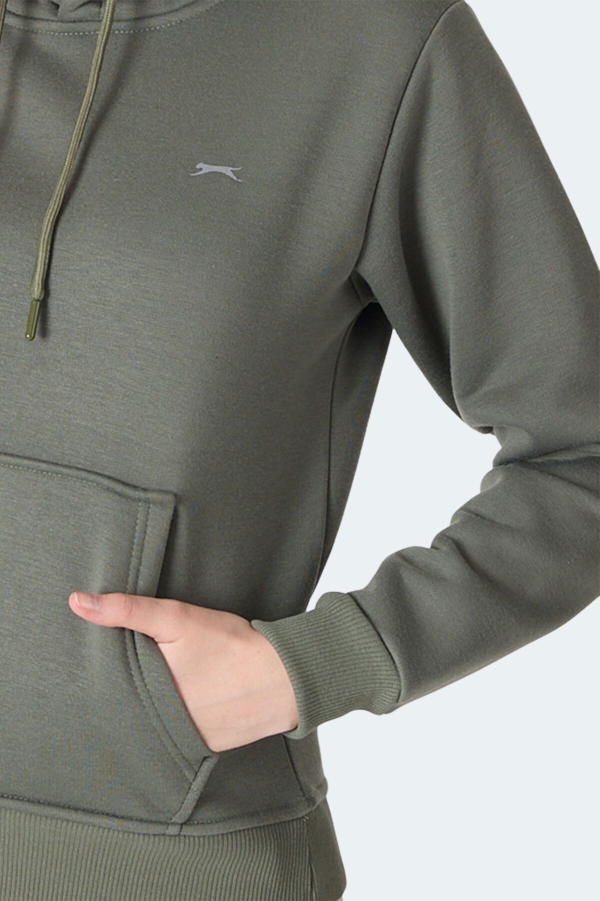 Slazenger MISTY I Kadın Kapüşonlu Haki Sweatshırt - Thumbnail