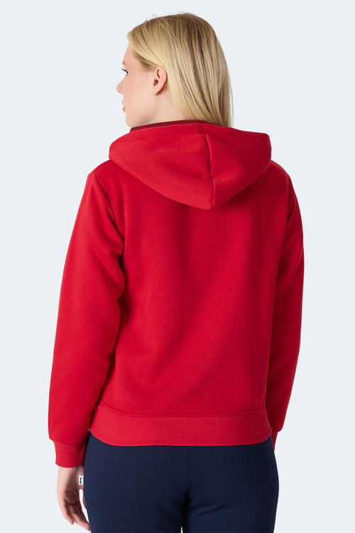Slazenger MISTY I Kadın Kapüşonlu Kırmızı Sweatshirt Slazenger MISTY I Kadın Kapüşonlu Kırmızı Sweatshirt