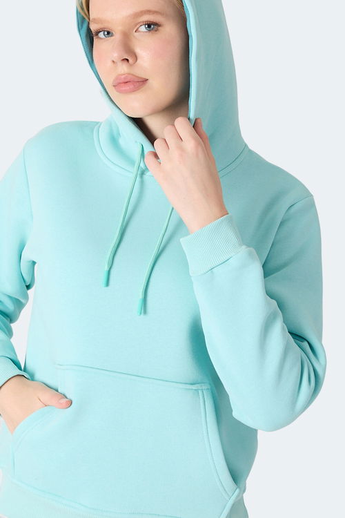 Slazenger MISTY I Kadın Kapüşonlu Turkuaz Sweatshirt Slazenger MISTY I Kadın Kapüşonlu Turkuaz Sweatshirt
