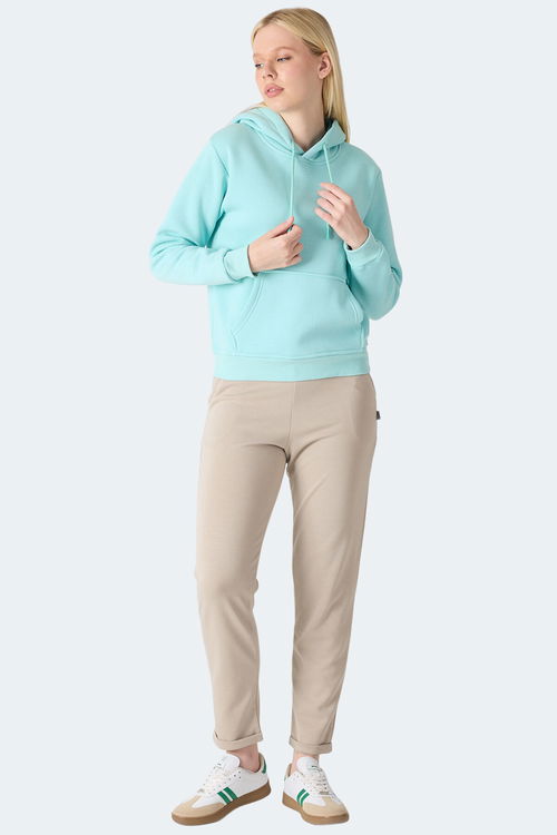 Slazenger MISTY I Kadın Kapüşonlu Turkuaz Sweatshirt Slazenger MISTY I Kadın Kapüşonlu Turkuaz Sweatshirt
