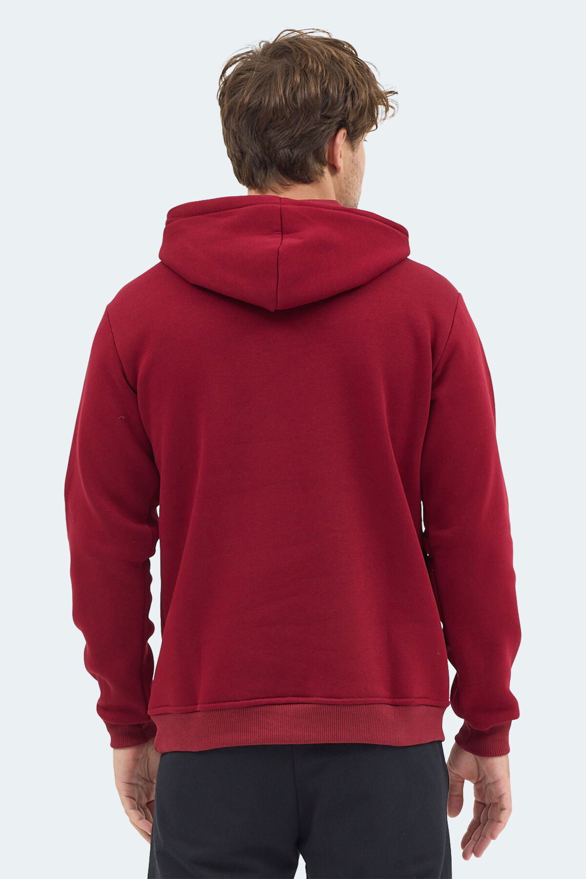 Slazenger MOONLIGHT I Erkek Kapüşonlu Bordo Sweatshırt - Thumbnail