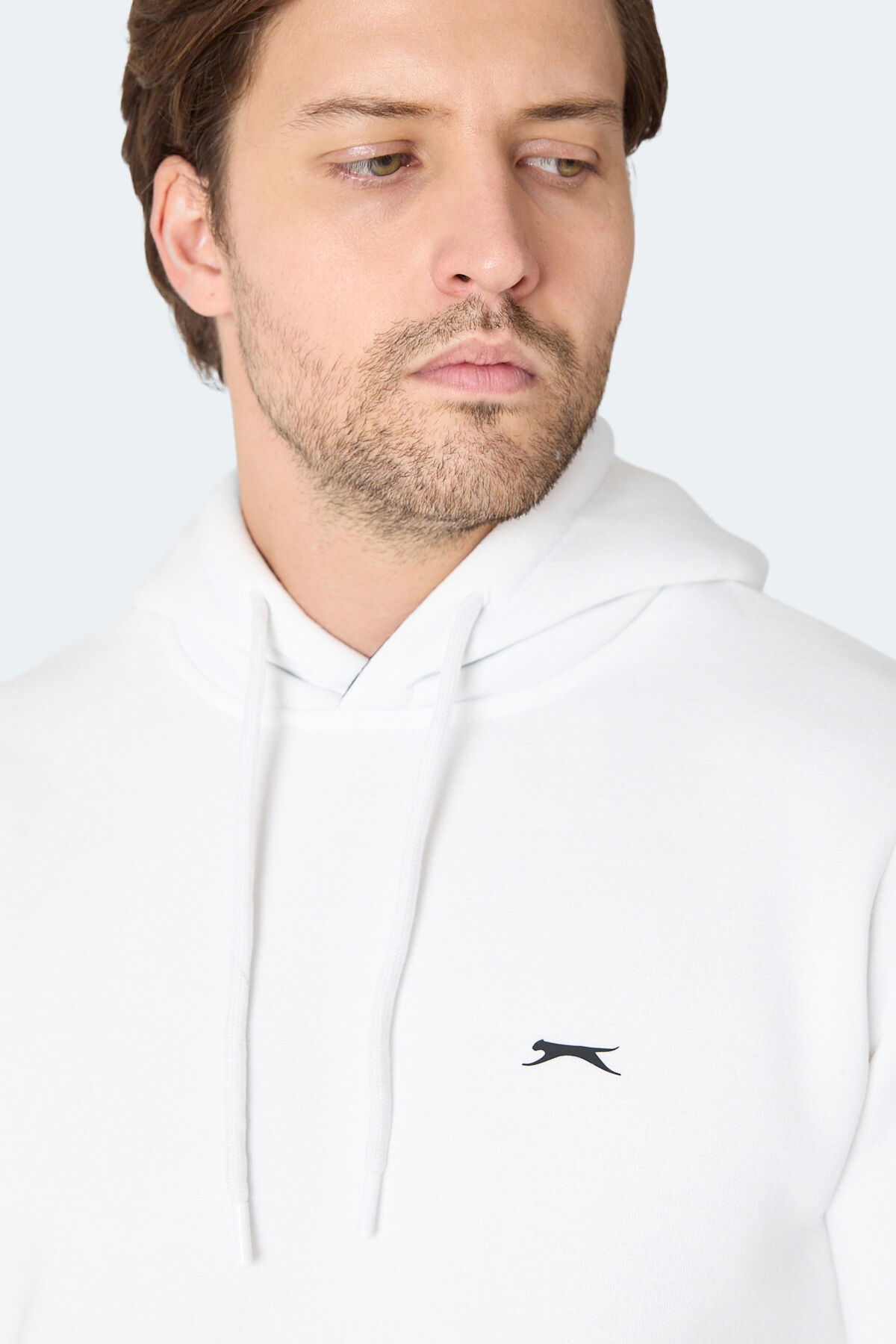 Slazenger MOONLIGHT I Erkek Kapüşonlu Ekru Sweatshırt - Thumbnail