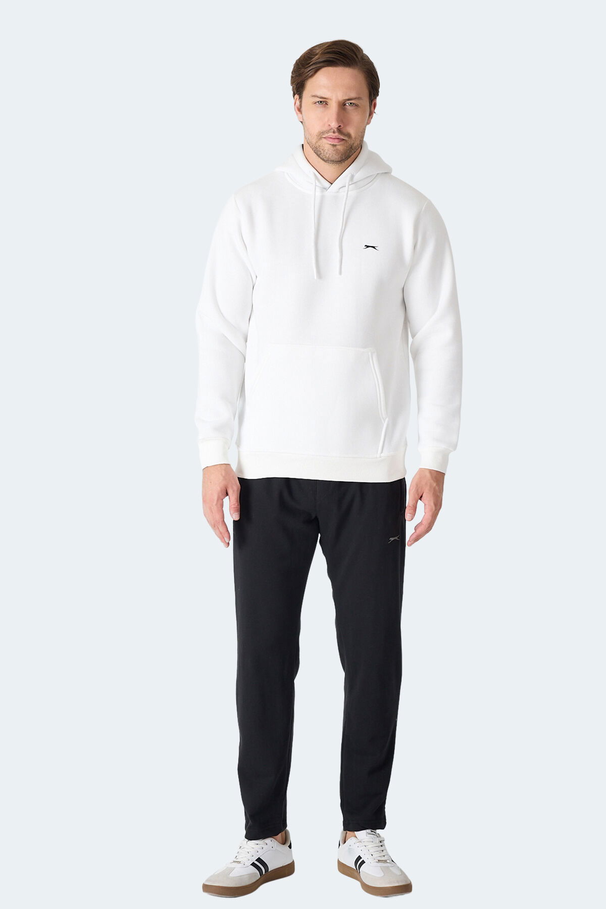 Slazenger MOONLIGHT I Erkek Kapüşonlu Ekru Sweatshırt - Thumbnail