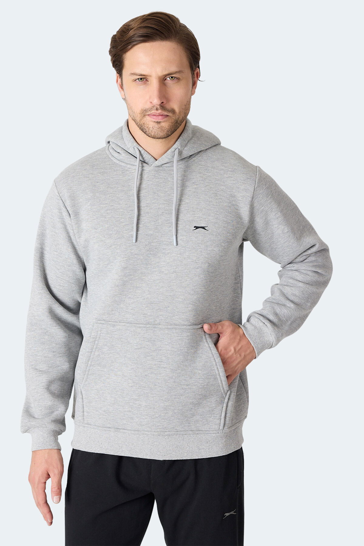 Slazenger MOONLIGHT I Erkek Gri / Beyaz Sweatshirt - Thumbnail