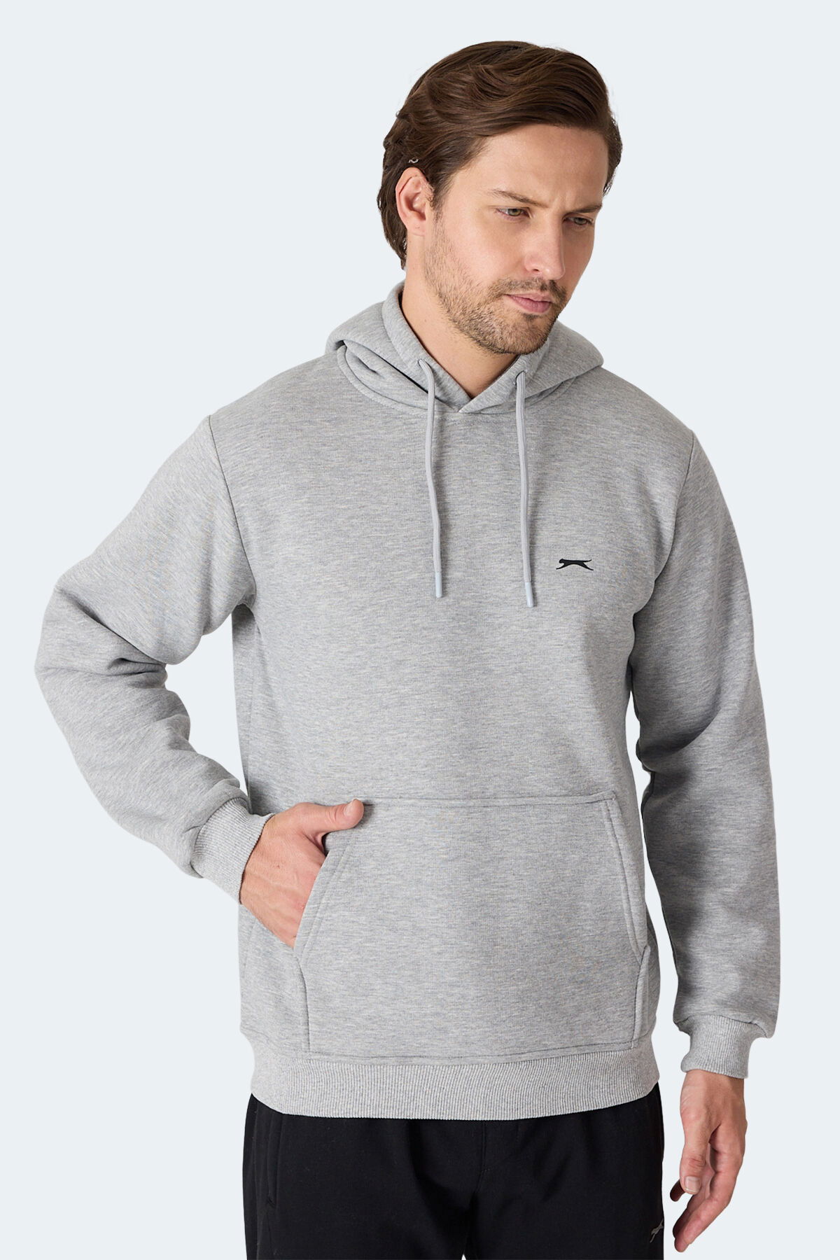 Slazenger MOONLIGHT I Erkek Gri / Beyaz Sweatshirt - Thumbnail