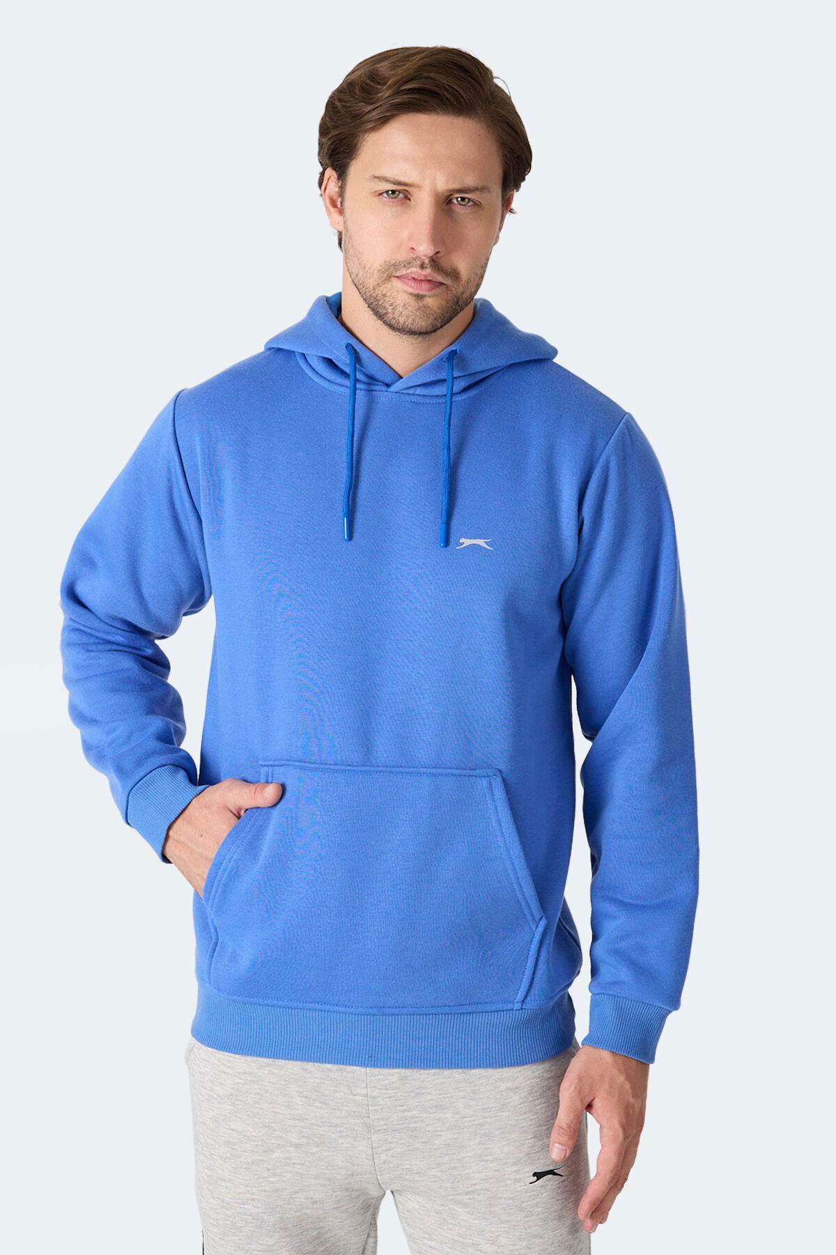 Slazenger MOONLIGHT I Erkek Kapüşonlu Indigo Sweatshırt - Thumbnail