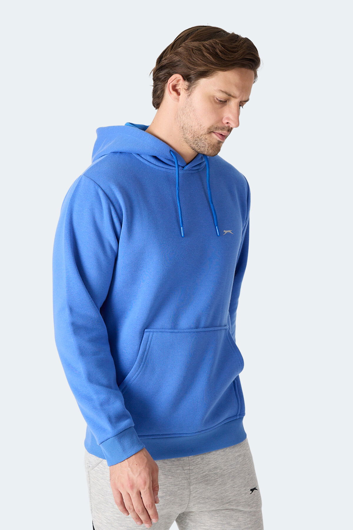 Slazenger MOONLIGHT I Erkek Kapüşonlu Indigo Sweatshırt - Thumbnail