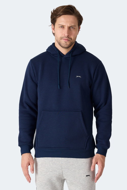 Slazenger MOONLIGHT I Erkek Kapüşonlu Koyu Lacivert Sweatshırt