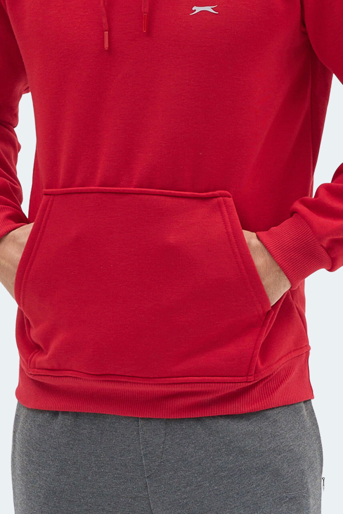 Slazenger MOONLIGHT I Erkek Kapüşonlu Kırmızı Sweatshırt - Thumbnail