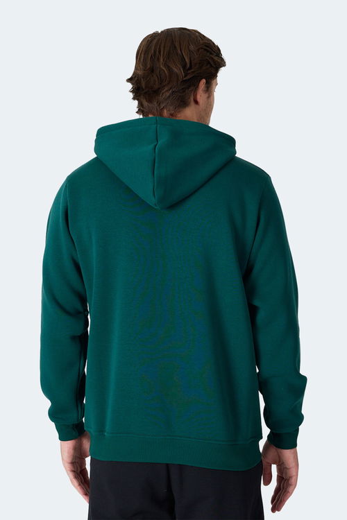 Slazenger MOONLIGHT I Erkek Kapüşonlu Koyu Yeşil Sweatshırt