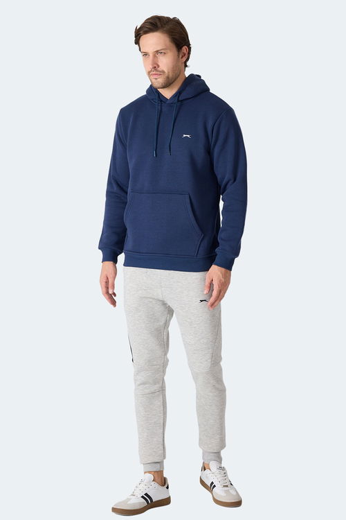 Slazenger MOONLIGHT I Erkek Kapüşonlu Lacivert Sweatshırt