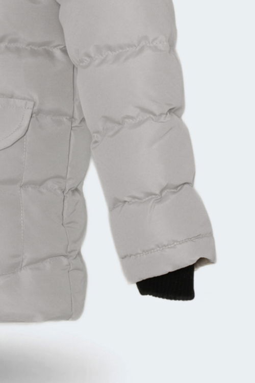 Slazenger NAPOLI Unisex Çocuk Kapüşonlu Şişme Gri Mont & Kaban