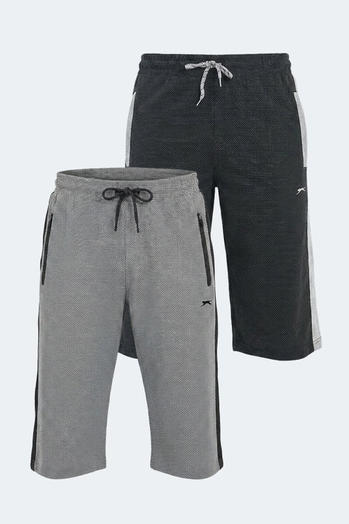 Slazenger NARAYAN 2 Lİ SET Erkek Siyah - Gri Şort