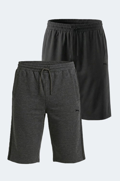 Slazenger NEYRA 2 Lİ SET Erkek Siyah - Koyu Gri Şort