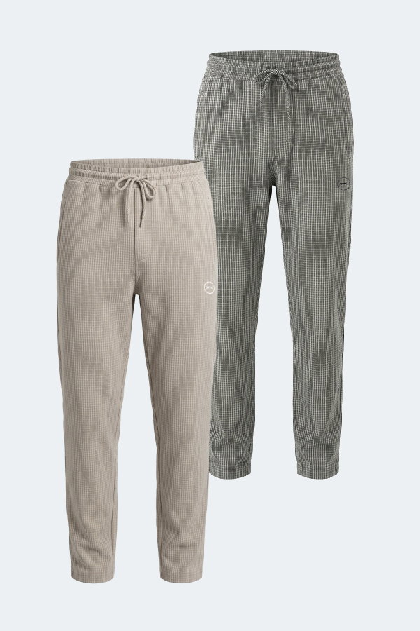 Slazenger NIKITA 2 Lİ SET Erkek Cepli Siyah - Bej Pantolon