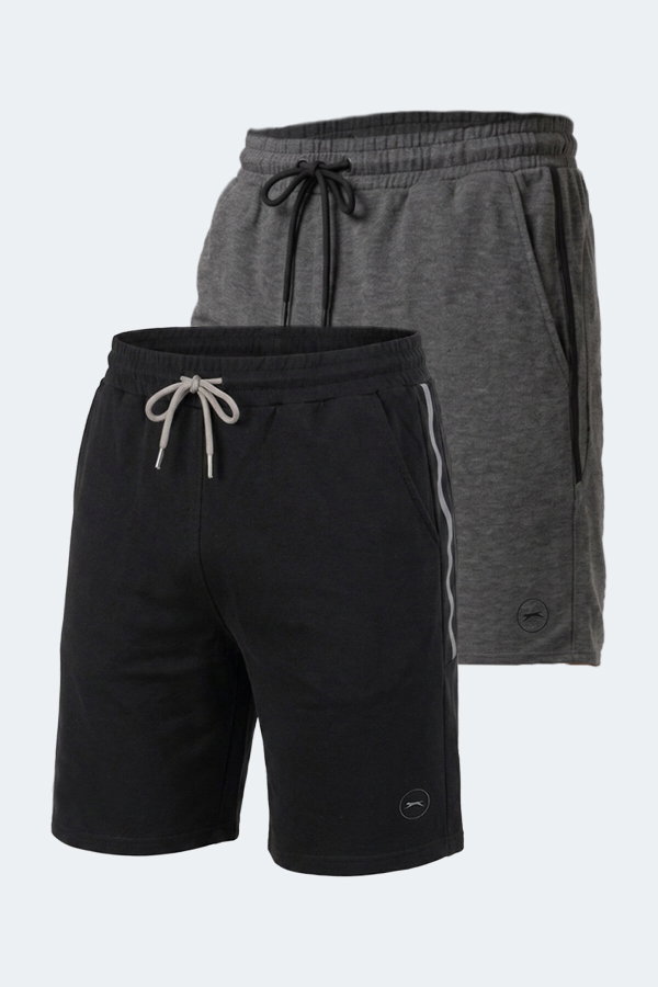 Slazenger NOLAN I 2 Lİ SET Erkek Siyah - Koyu Gri Şort