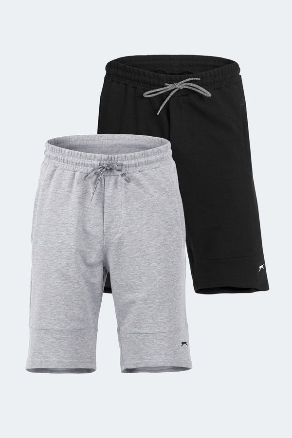 Slazenger NORA 2 Lİ SET Erkek Siyah - Gri Şort