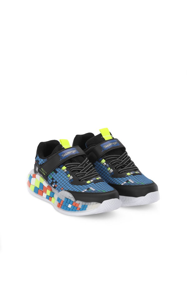 Slazenger NORTON Erkek Çocuk Siyah / Saks Mavi Günlük Spor Ayakkabısı