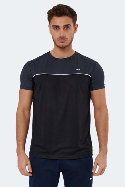 Slazenger OBSERVE Erkek Siyah / Koyu Gri Tişört