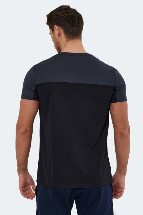Slazenger OBSERVE Erkek Siyah / Koyu Gri Tişört